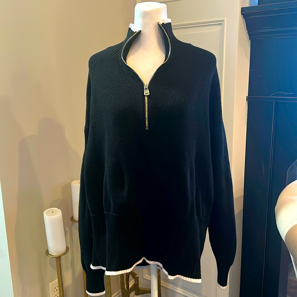 Varley Cooper sweater. Black and White, medium